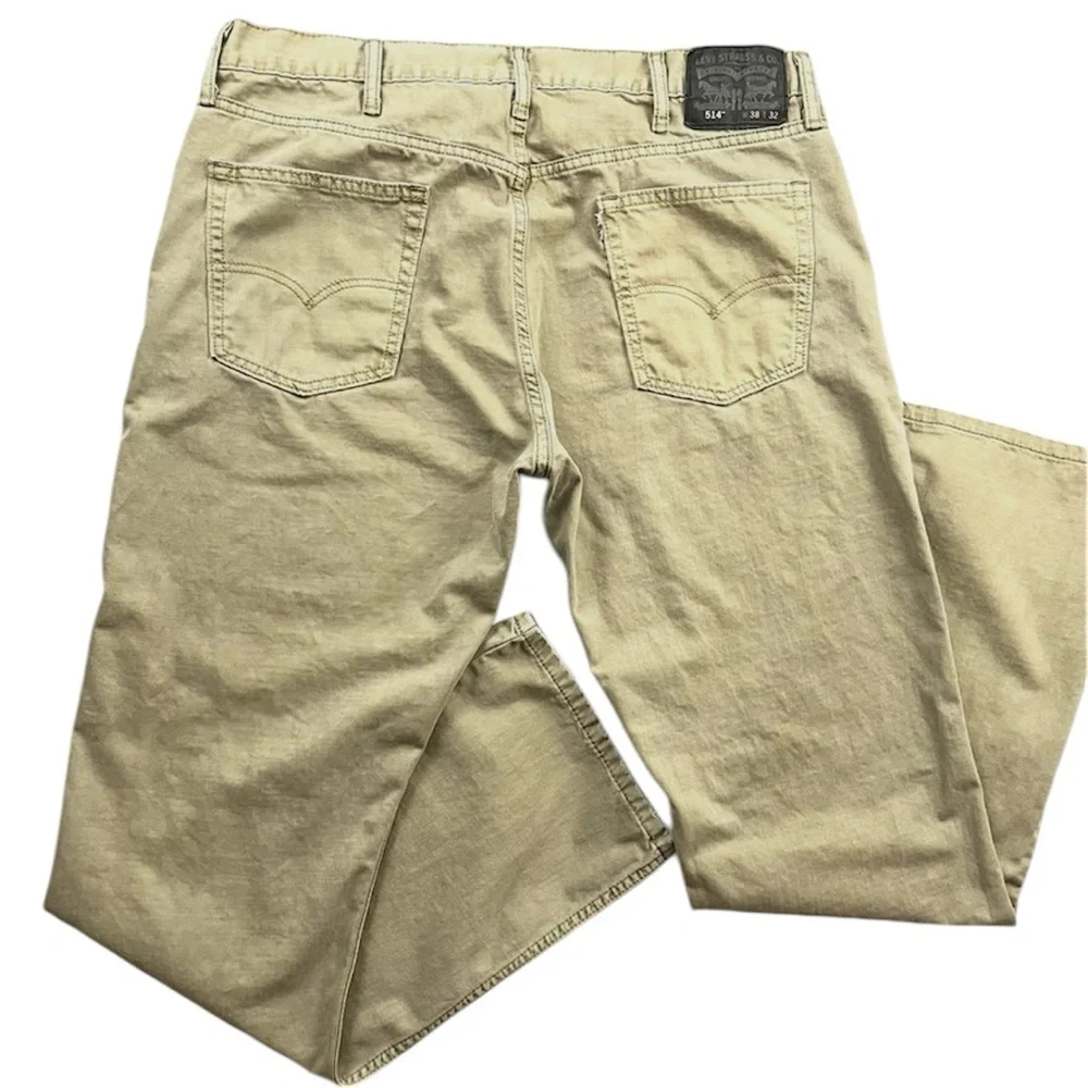 Levi's Men's Beige w/Black Patch‎ Lowrise Straight Fit Jean Pants 38/32